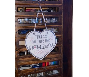 Stickdatei ITH - Türschild & Mug Rug There's no place like Homeoffice